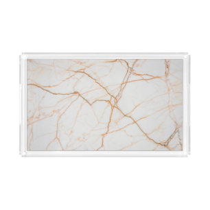 Elegant Gold Marble Acrylic Tray