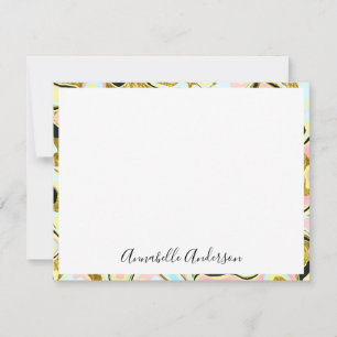 Elegant Gold Marble Border Note Card