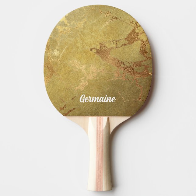 Elegant Gold Marble Look Ping Pong Paddle (Front)