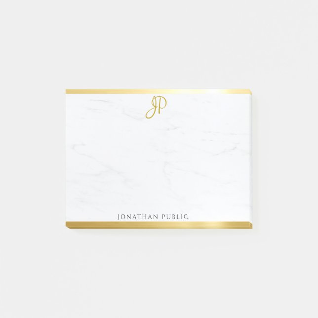 Elegant Gold Marble Modern Clean Design Template Post-it Notes (Front)
