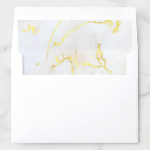 Elegant Gold Marble Modern Glam Golden Wedding Envelope Liner