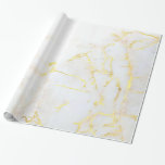 Elegant Gold Marble Modern Golden Glossy Gift Wrapping Paper