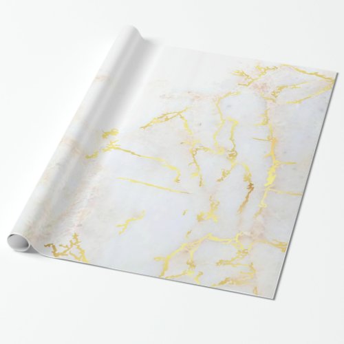 Elegant Gold Marble Modern Golden Glossy Gift Wrapping Paper