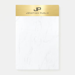 Elegant Gold Marble Modern Minimalist Custom Post-it Notes