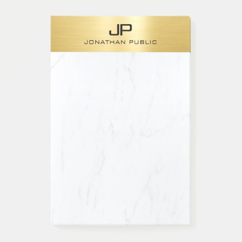 Elegant Gold Marble Modern Minimalist Custom Post_it Notes