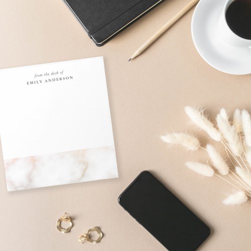 Elegant Gold Marble Monogram From the Desk of Notepad