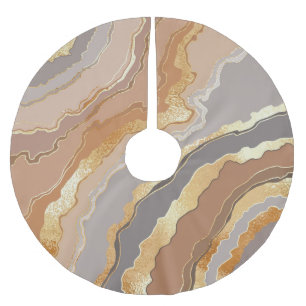 Elegant Gold Marble: Stylized Background. Brushed Polyester Tree Skirt