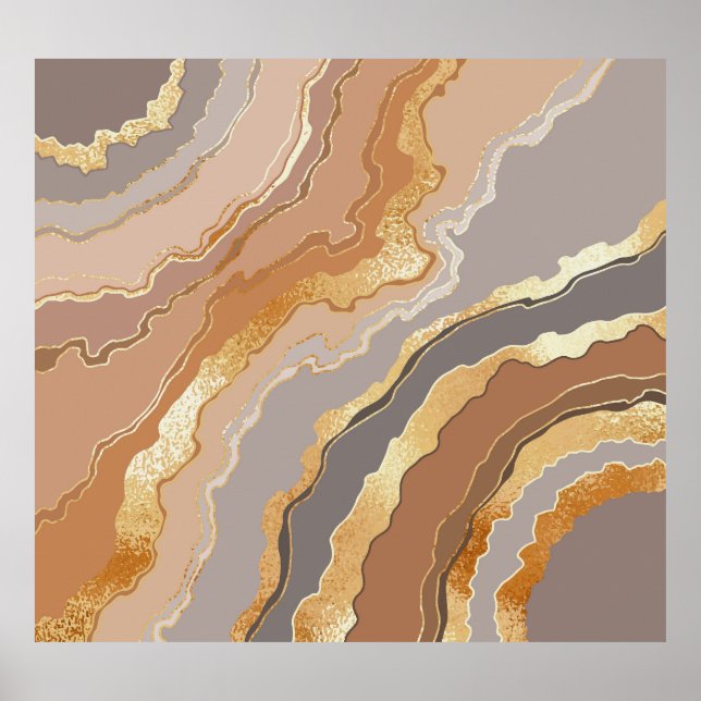 Elegant Gold Marble: Stylized Background. Poster (Front)