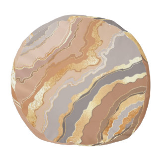 Elegant Gold Marble: Stylized Background. Pouf
