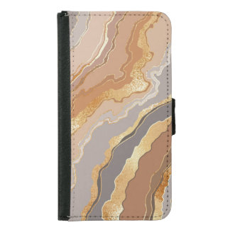 Elegant Gold Marble: Stylized Background. Samsung Galaxy S5 Wallet Case