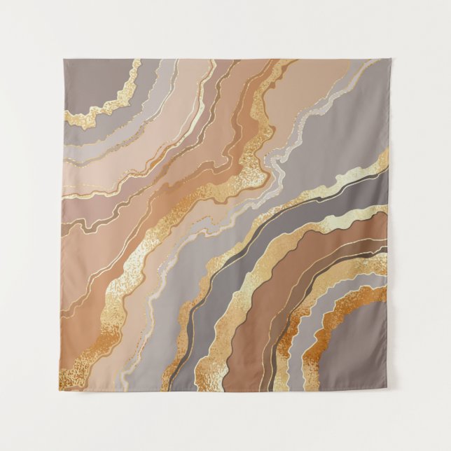 Elegant Gold Marble: Stylized Background. Tapestry (Front)