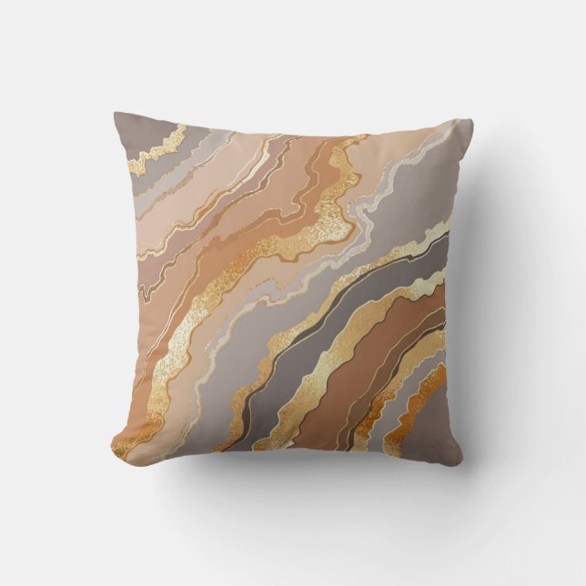 Elegant Gold Marble: Stylized Background. Throw Pillow (Front)