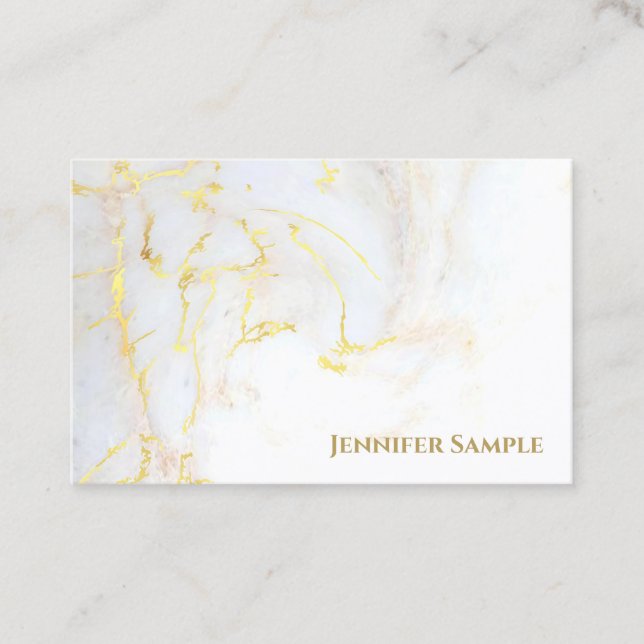 Elegant Gold Marble Template Golden Modern Trendy Business Card (Front)