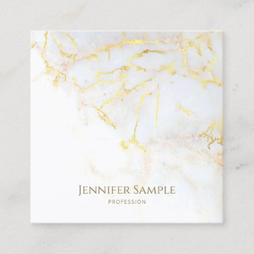 Elegant Gold Marble Template Luxury Golden Modern Square Business Card