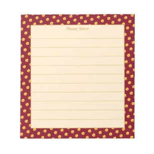Elegant Gold & Maroon Frame Lined Notepad