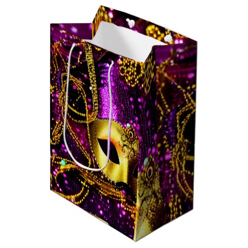Elegant Gold Mask Medium Gift Bag