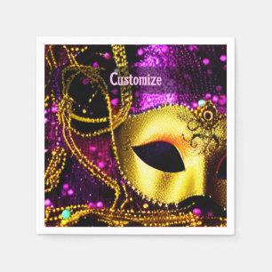 Elegant Gold Mask Napkins