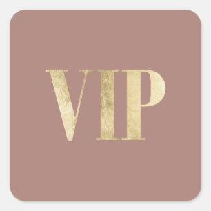 Elegant gold mauve pink VIP very important person Square Sticker