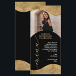 Elegant Gold Menu Place Card with Photo<br><div class="desc">The menu card features exquisite gold borders that add an elegant touch to your special event. With ample space to add a photo of the honoree(s), this menu card is perfect for adding a personal touch to your celebration. Whether you're hosting a wedding, anniversary, birthday or other milestone event, this...</div>