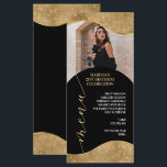 Elegant Gold Menu Place Card with Photo<br><div class="desc">The menu card features exquisite gold borders that add an elegant touch to your special event. With ample space to add a photo of the honoree(s), this menu card is perfect for adding a personal touch to your celebration. Whether you're hosting a wedding, anniversary, birthday or other milestone event, this...</div>