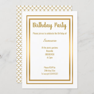 ELEGANT GOLD MERMAID INSPIRED ALL OCCASION INVITATION