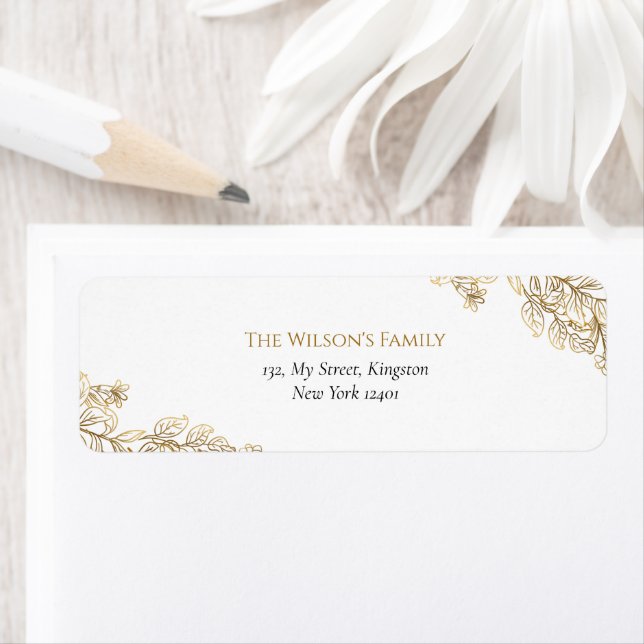 Elegant Gold Merrier Together Merry Christmas Label (Insitu)