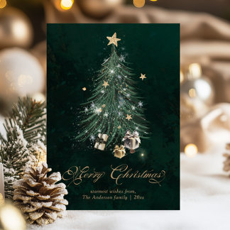 Elegant Gold Merry Christmas  Holiday Card