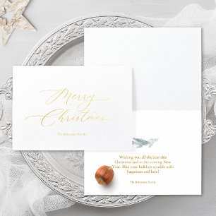 Elegant Gold “Merry Christmas” Holiday Card