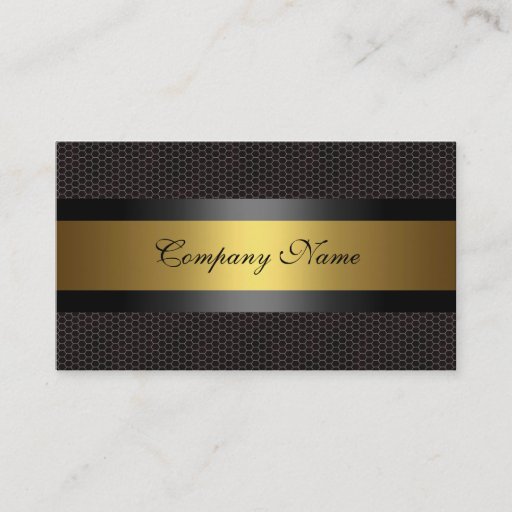 Customizable Elegant Gold Metal Black White Business Card