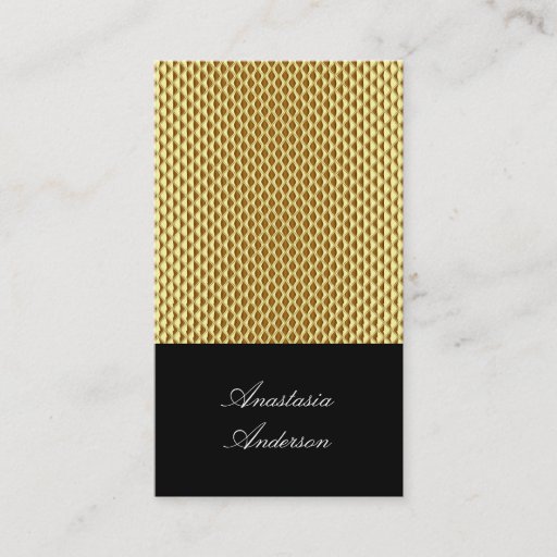 Customizable Elegant Gold Metal Profile Card Business Card Template