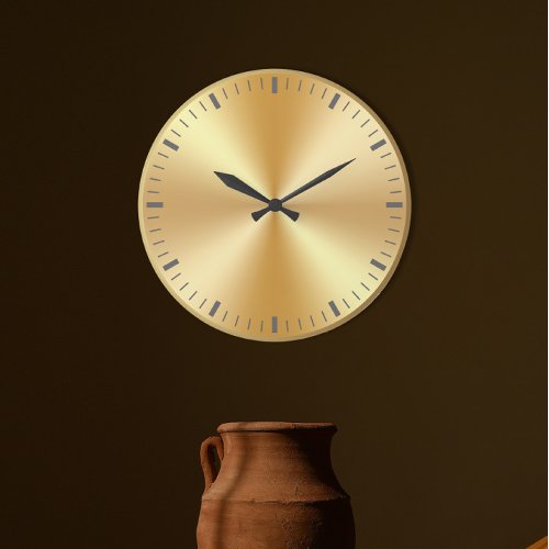 Elegant Gold Metallic Design Timeless Stylish Large Clock