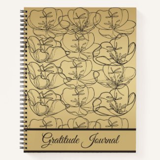 Elegant Gold Metallic Primrose Gratitude Journal