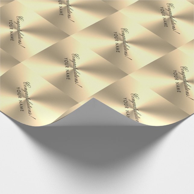 Elegant gold metallic shine personalized wrapping paper (Corner)