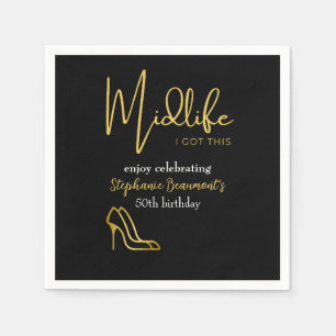 Elegant Gold Midlife You Got This 50th Birthday Napkins