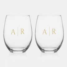 Elegant Gold Minimal Couple Initials Wedding Favor