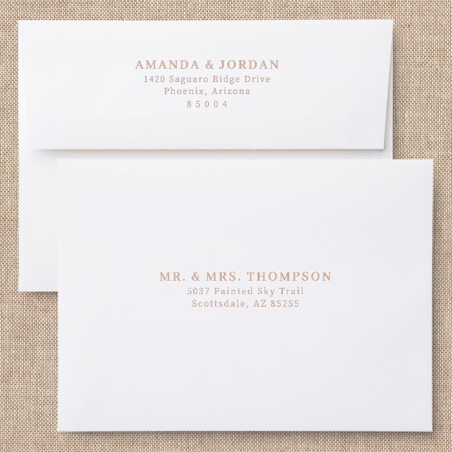 Elegant Gold Minimalist Address Cards Addressed Envelopes (Linen)
