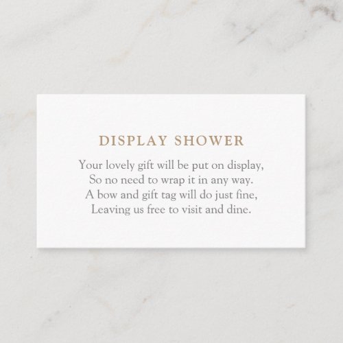Elegant Gold Minimalist Baby Shower Display Shower Enclosure Card