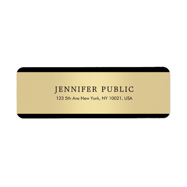 Elegant Gold Minimalist Plain Professional Modern Label (Front)