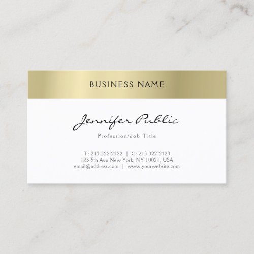 Elegant Gold Minimalist Professional Modern Simple Business Card