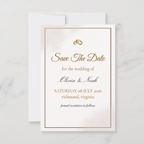 Elegant Gold Minimalist Save the Date Card