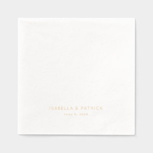 Elegant Gold Minimalist Typographic Foil Napkins
