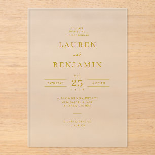 Elegant Gold Minimalist Wedding Invitation