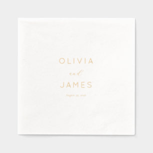 Elegant Gold Minimalist Wedding Invitation Foil Napkins
