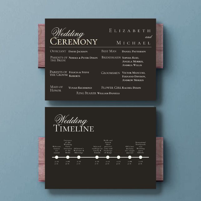 Elegant Gold Minimalist Wedding Program Timeline (Creator Uploaded)