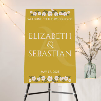 Elegant Gold minimalist Wedding Welcome sign 
