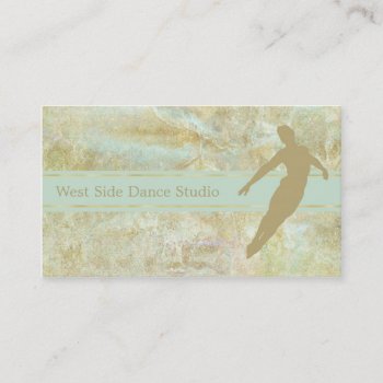 Elegant Gold Mint Abstract Dance Business Card by Westerngirl2 at Zazzle