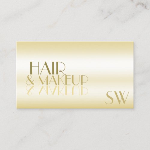 Elegant Gold Mirror Letters with Monogram Luxury Business Card