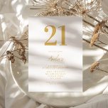 Elegant Gold Modern 21st Birthday Invitation<br><div class="desc">A simple modern 21st birthday invitation featuring elegant  typography and minimalist design in gold color.</div>