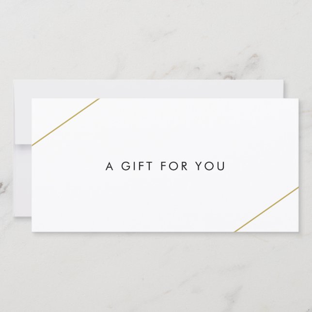 Elegant Gold Modern Business Gift Certificate (Front)