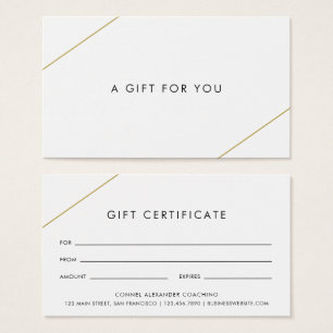 Elegant Gold Modern Business Gift Certificate
